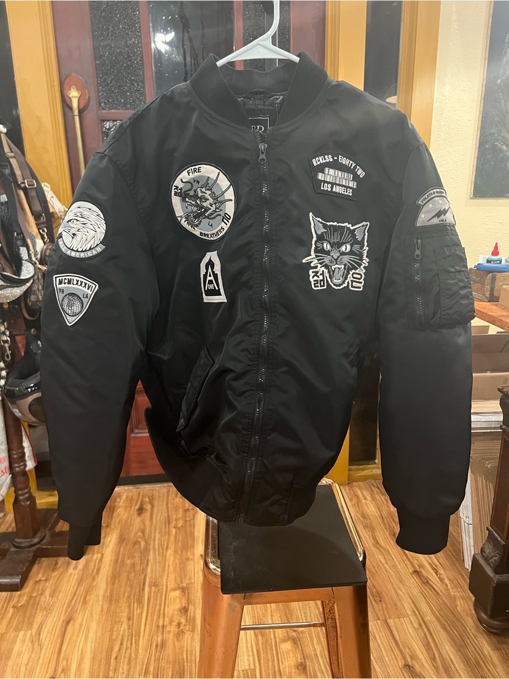 Young & Reckless Black Patch Bomber Jacket